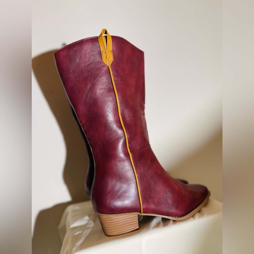 ZBY Dark Red cowboyboots